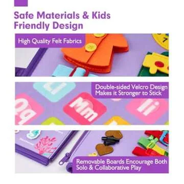 hahaland Busy Board Montessori Toys - 3 Year Old Girl Gifts Bithday Gift Ideas - 7 in 1 Preschool Learning Activities - Christmas Toddler Stocking Stuffers Gifts