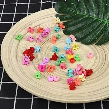 50PCS Mini Hair Claw Clips for Baby Girls - Flower Design