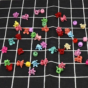 50PCS Mini Hair Claw Clips for Baby Girls - Flower Design