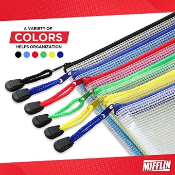 Mifflin 18pcs Waterproof Mesh Zipper Pouches for Organization