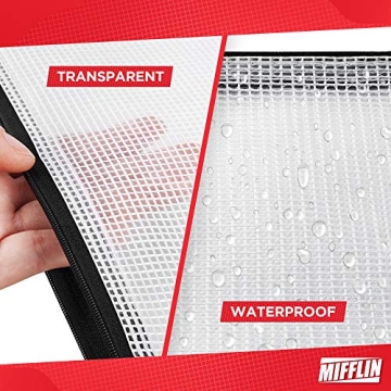 Mifflin 18pcs Waterproof Mesh Zipper Pouches for Organization