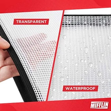 Mifflin 18pcs Waterproof Mesh Zipper Pouches for Organization