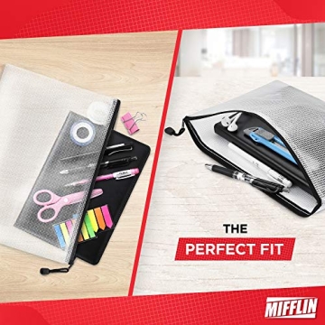 Mifflin 18pcs Waterproof Mesh Zipper Pouches for Organization