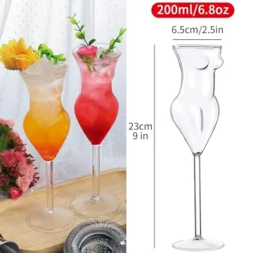 INFTYLE Set of 4 Gorgeous 3D Wine Glasses for Parties
