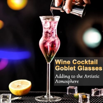 INFTYLE Set of 4 Gorgeous 3D Wine Glasses for Parties