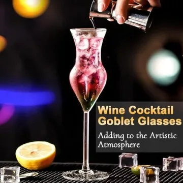 INFTYLE Set of 4 Gorgeous 3D Wine Glasses for Parties