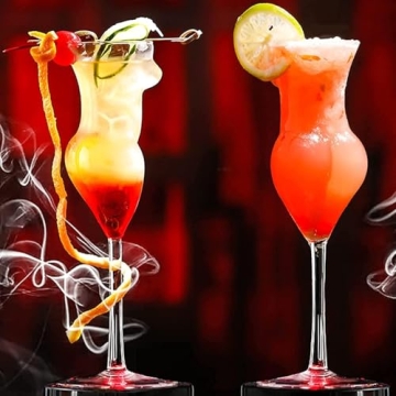 INFTYLE Set of 4 Gorgeous 3D Wine Glasses for Parties