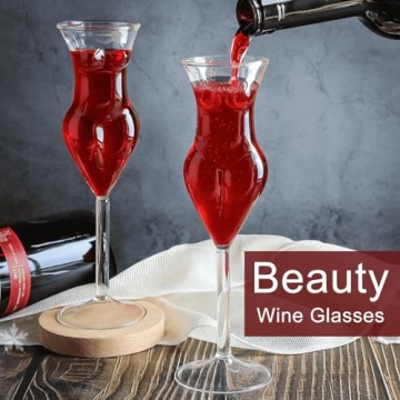 INFTYLE Set of 4 Gorgeous 3D Wine Glasses for Parties