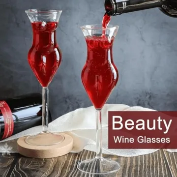 INFTYLE Set of 4 Gorgeous 3D Wine Glasses for Parties