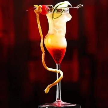 INFTYLE Set of 4 Gorgeous 3D Wine Glasses for Parties