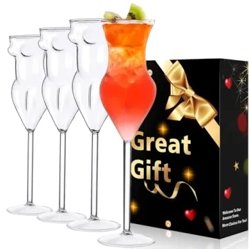 INFTYLE Set of 4 Gorgeous 3D Wine Glasses for Parties