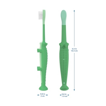 Dr. Brown's Baby and Toddler Toothbrush - Crocodile, BPA Free - Age 1-4Y