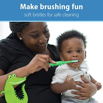 Dr. Brown's Baby and Toddler Toothbrush - Crocodile, BPA Free - Age 1-4Y