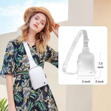 INICAT Sling Bag for Women Touchscreen Small Crossbody Cell Phone Purse Fanny Pack(white)