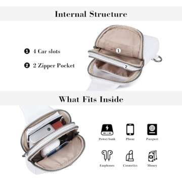 INICAT Sling Bag for Women Touchscreen Small Crossbody Cell Phone Purse Fanny Pack(white)