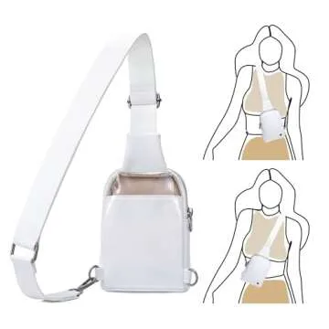 INICAT Sling Bag for Women Touchscreen Small Crossbody Cell Phone Purse Fanny Pack(white)