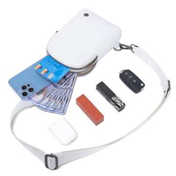 INICAT Sling Bag for Women Touchscreen Small Crossbody Cell Phone Purse Fanny Pack(white)