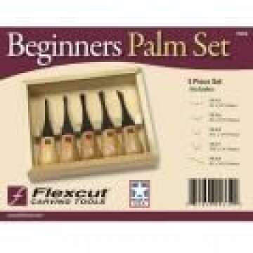 Flexcut Carving Tools Beginners Palm Set FR310 | Set of 5 Palm Tools | Ash Hardwood Handles | Razor-Sharp 1095 High Carbon Steel Blades | Sturdy Storage Box Included | Made in the U.S.A.