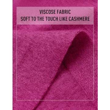 PULI Womens Pullover Poncho Sweater Cashmere Feel Shawl Wraps Loose Fitting Baggy Tops for Fall Winter Hotpink