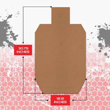 Official IDPA Cardboard Shooting Targets, Competition Torso Target, Silhouette Shooting Target, Rifles, Handguns, & Shotguns, Made in The USA