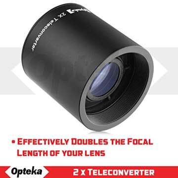 Opteka 650-1300mm Telephoto Zoom Lens with 2X Converter for Nikon Cameras