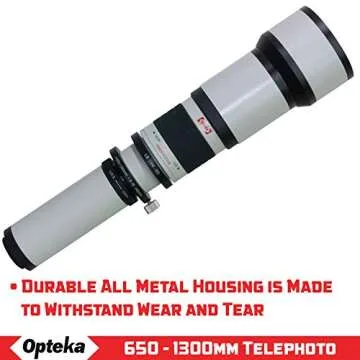Opteka 650-1300mm Telephoto Zoom Lens for Nikon Cameras