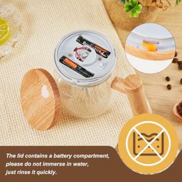 Maxcheck 2 Pcs Self Mixing Glass Coffee Mug with Lid Handle Automatic Electric Cup Rotating Blender Mug for Stir Mixed Drink Milk Protein Office Home, Battery Operated, 400ml (Clear)