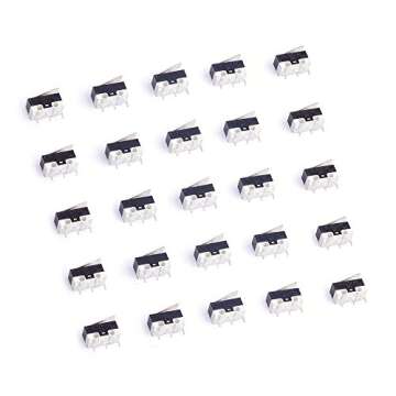 Cylewet 25Pcs AC 1A 125V 3Pin SPDT Limit Micro Switch Long Hinge Lever for Arduino (Pack of 25) CYT1073