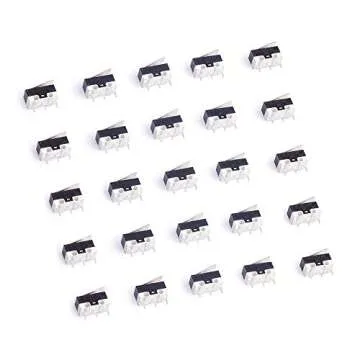 Cylewet 25Pcs AC 1A 125V 3Pin SPDT Limit Micro Switch Long Hinge Lever for Arduino (Pack of 25) CYT1073