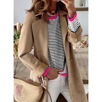 Dokotoo Summer Sweaters for Women Trendy Round Neck Dropped Shoulder Striped Sweater Women Casual Color Block Pullover Tops Womens Spring Clothes Black XX-Large