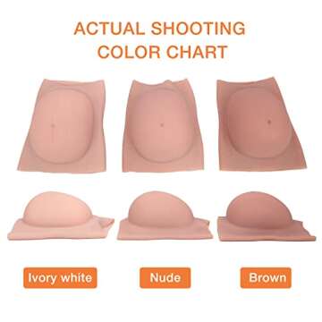 YIQI Fake Pregnant Belly Silicone False Pregnancy Belly Realistic Fake Belly 9 Months Film Props Tv Series Props Spoof Costume Cosplay (Nude)