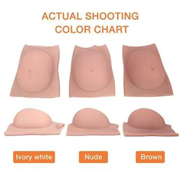 YIQI Fake Pregnant Belly Silicone False Pregnancy Belly Realistic Fake Belly 9 Months Film Props Tv Series Props Spoof Costume Cosplay (Nude)