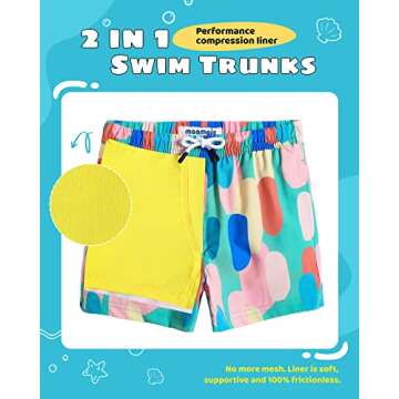 maamgic Boys Compression Swim Trunks Quick-Dry Swimwear