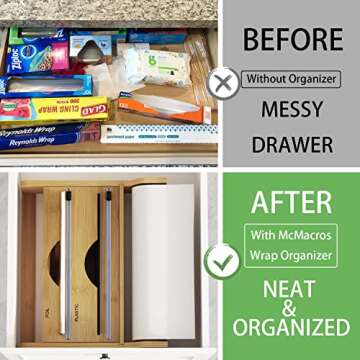 MCMACROS 3 in 1 Wrap Dispenser for Kitchen Organization