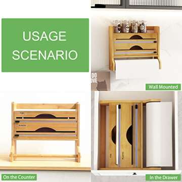 MCMACROS 3 in 1 Wrap Dispenser for Kitchen Organization