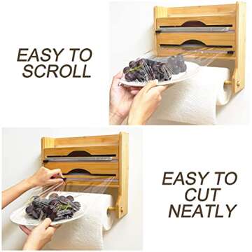 MCMACROS 3 in 1 Wrap Dispenser for Kitchen Organization