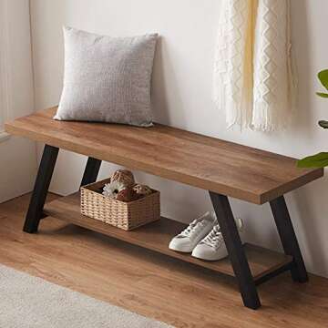 LVB Industrial Entryway Bench for Stylish Storage Solutions