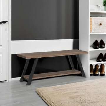 LVB Industrial Entryway Bench for Stylish Storage Solutions