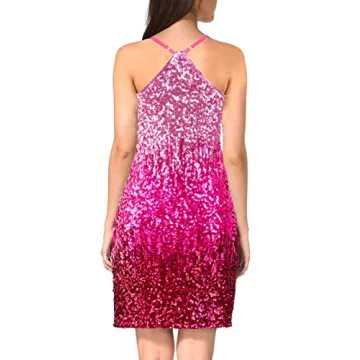 MANER Women's Glitter Sequin Dress Adjustable Straps