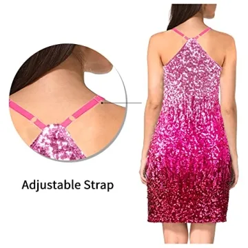 MANER Women's Glitter Sequin Dress Adjustable Straps