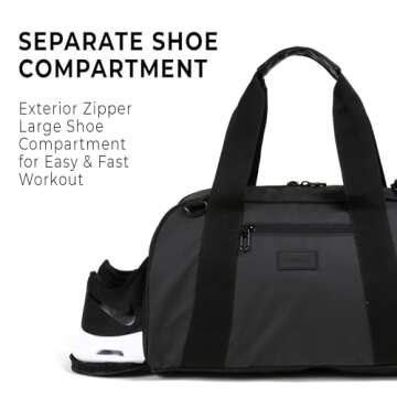 Vooray 23L Burner Gym Duffel Bag – Travel Tote for Women and Men, Sports Gym Bag with Shoe Compartment, Weekender for Overnight Trips and Workouts