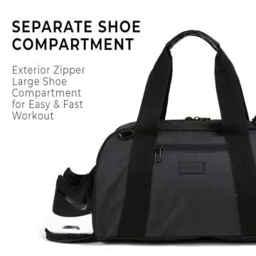 Vooray 23L Burner Gym Duffel Bag – Travel Tote for Women and Men, Sports Gym Bag with Shoe Compartment, Weekender for Overnight Trips and Workouts