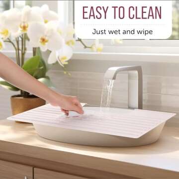 Bathroom Sink Cover for Counter Space, Heat Resistant Silicone Mat & Makeup Mat for Your Beauty Routine, Small Bathroom Space Saver Sink Cover for Makeup (Rose Pink)