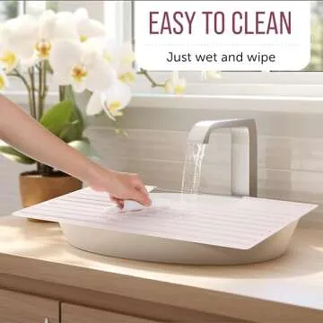 Bathroom Sink Cover for Counter Space, Heat Resistant Silicone Mat & Makeup Mat for Your Beauty Routine, Small Bathroom Space Saver Sink Cover for Makeup (Rose Pink)