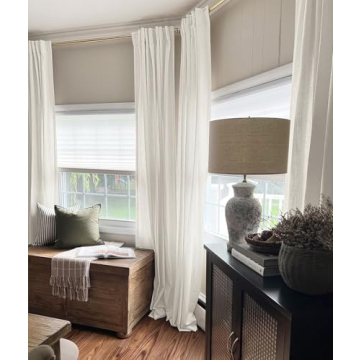 INOVADAY Thick Linen Curtains for Living Room Bedroom