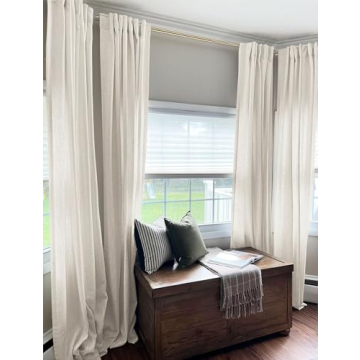 INOVADAY Thick Linen Curtains for Living Room Bedroom