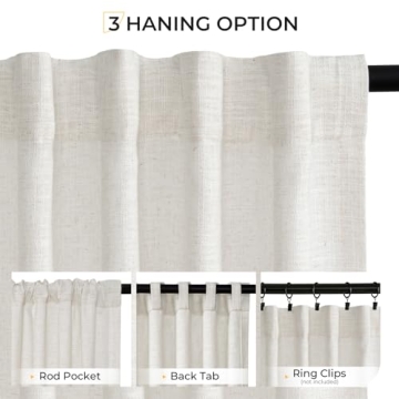 INOVADAY Thick Linen Curtains for Living Room Bedroom