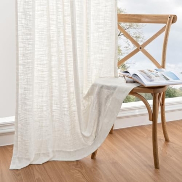 INOVADAY Thick Linen Curtains for Living Room Bedroom