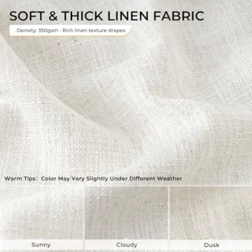INOVADAY Thick Linen Curtains for Living Room Bedroom