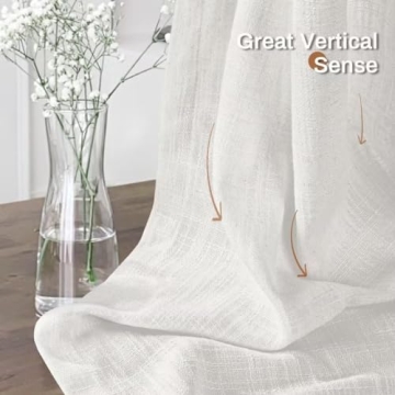 INOVADAY Thick Linen Curtains for Living Room Bedroom